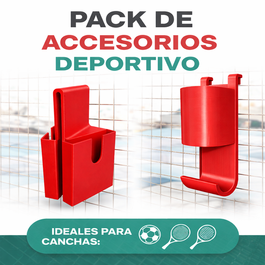 Pack Deportivo para Cancha | Portabotella + Organizador para Malla