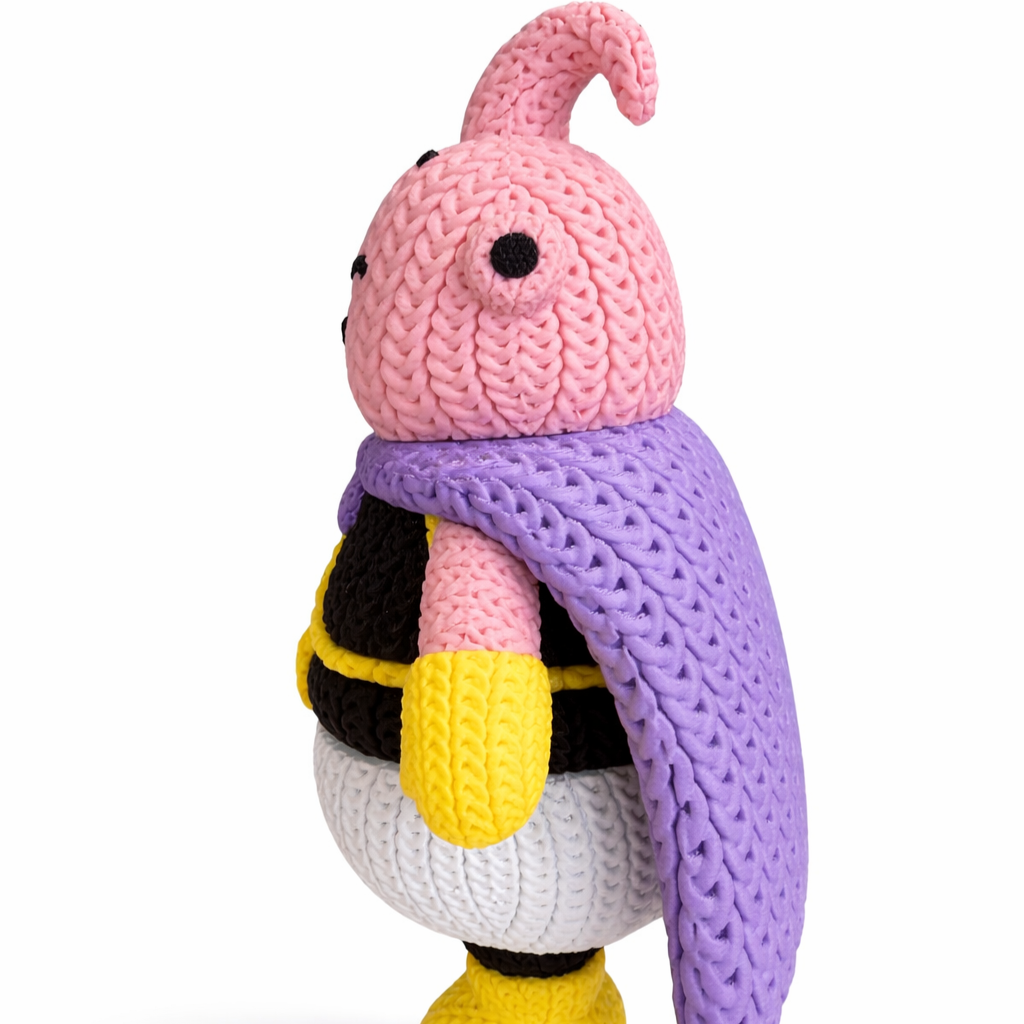 Guerrero Rosa Tejido – Figura Decorativa Estilo Crochet Impresa en 3D