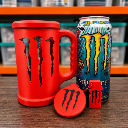 Kit Porta Latas 475ml Energéticas + Tapa Antiderrame + Llavero Abridor