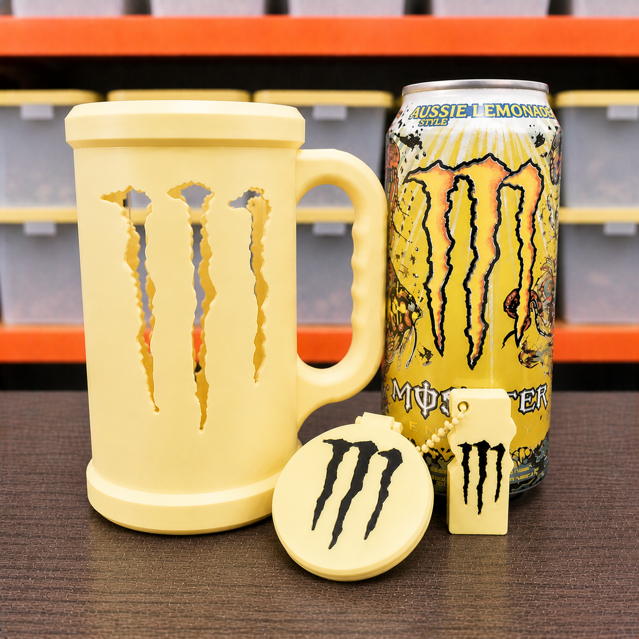 Kit Porta Latas 475ml Energéticas + Tapa Antiderrame + Llavero Abridor