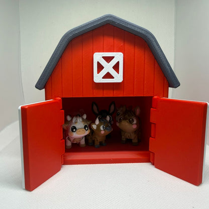Mini Flexitos Granja – Set de 6 Animales Articulados + Granero